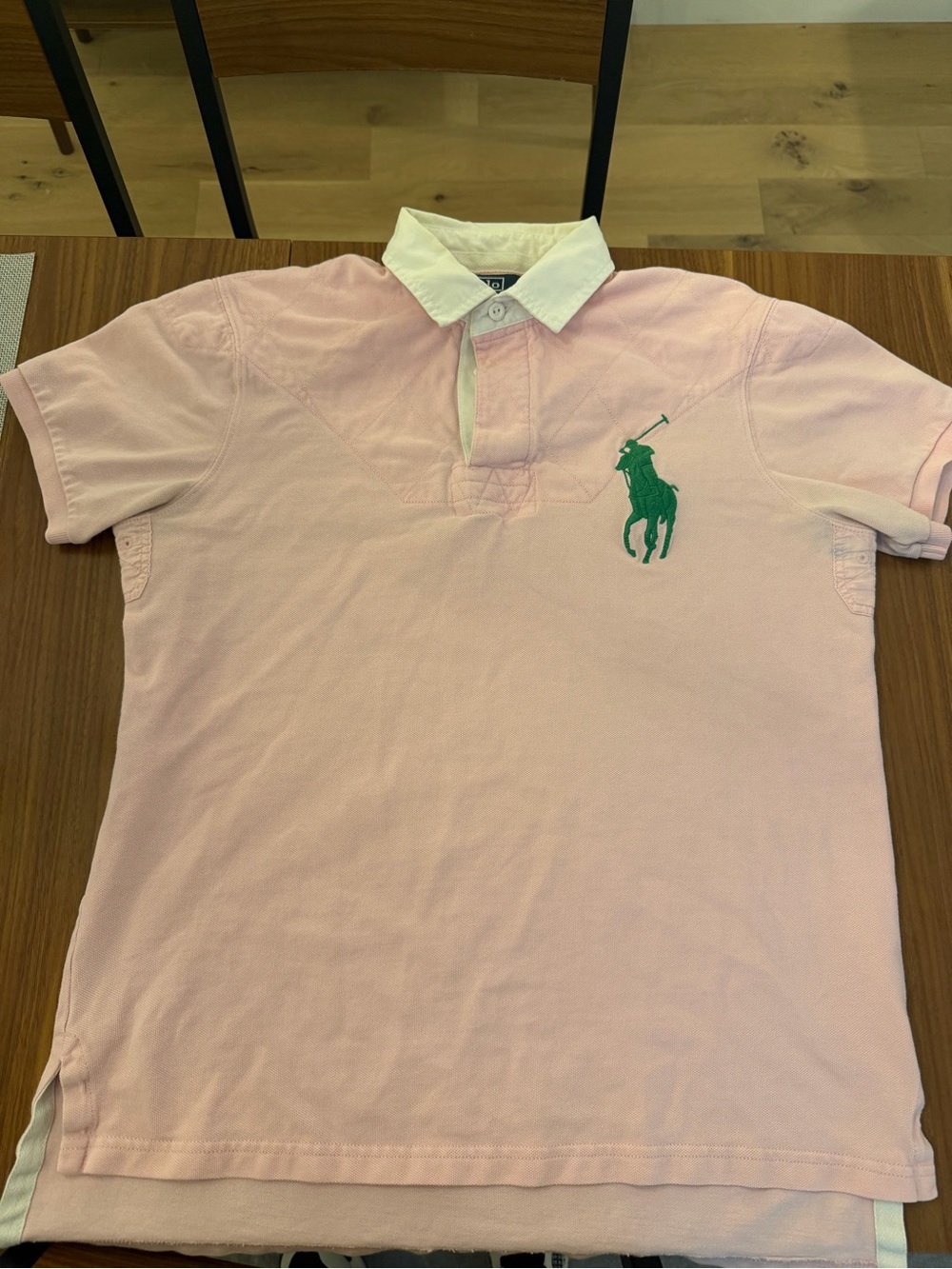 Ralph Lauren Pink Button-Down Shirt with White Collar